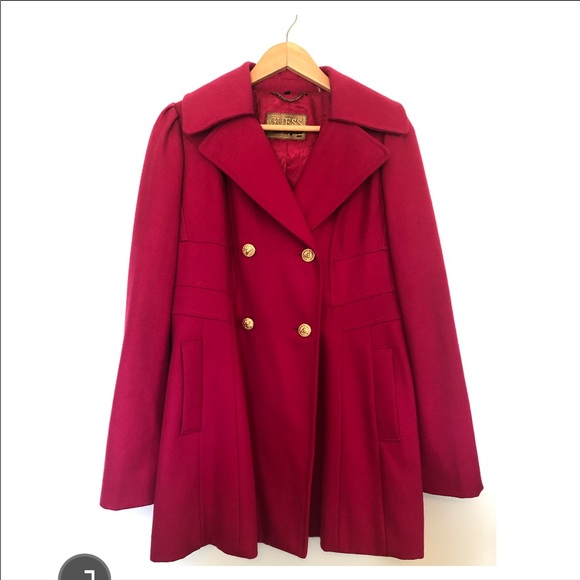 Guess Jackets & Blazers - Guess Red Pea Coat
